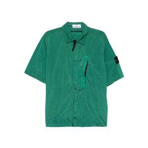 Stone Island Men Comfort-Fit Nylon Metal Short-Sleeved Overshirt With Zip